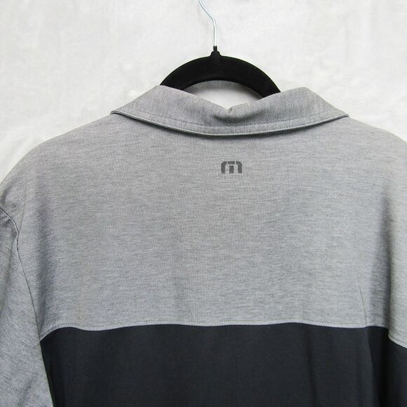 Travis Mathew Polo Shirt Mens Large Gray Black Solid Golf Logo - Picture 10 of 14